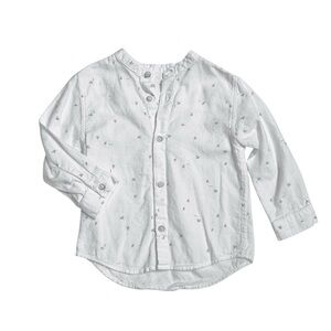 Zara Kids White Patterned Button-Down Shirt
